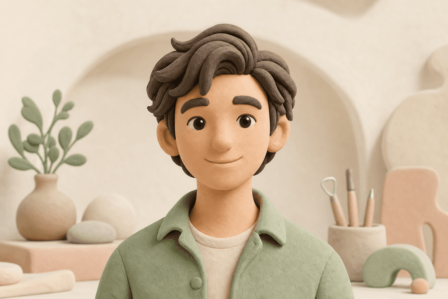 Soft and polished clay sculpture style preview